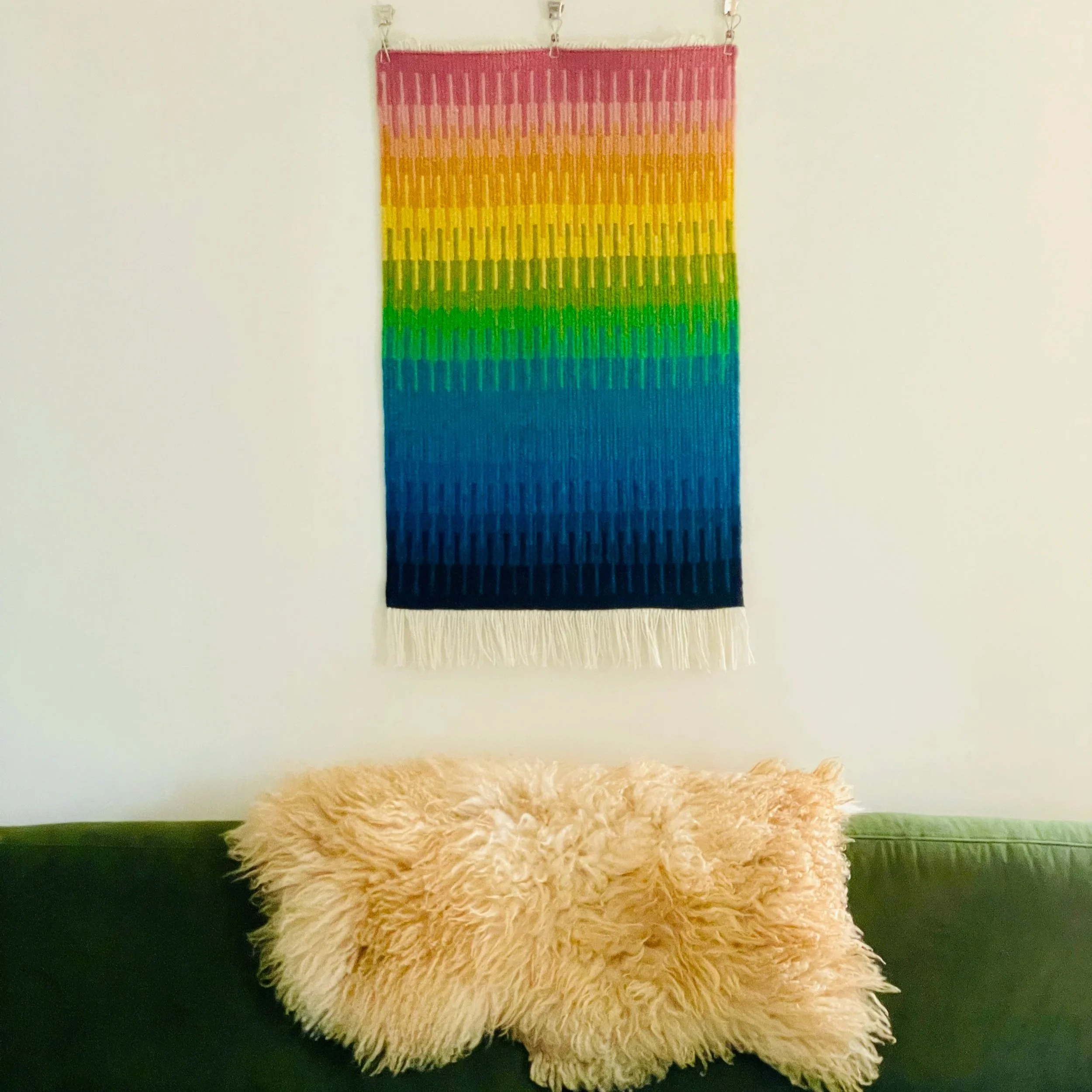 Grounded Rainbow Krokbragd Rug — NORTH WOVEN GOODS